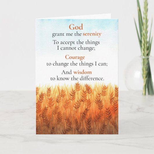 Serenity Prayer Card シーズンカード (正面)