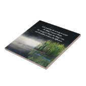 Serenity Prayer Cattails In Mist Inspirational  タイル (側面)