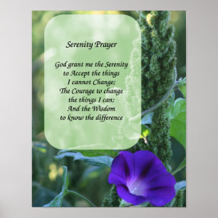 Serenity Prayer Morning Glory Inspirational ポスター