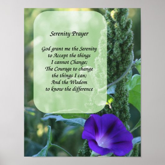 Serenity Prayer Morning Glory Inspirational ポスター (正面)