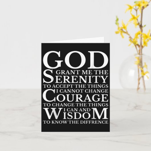 Serenity Prayer Na Aa Sober Recovery  カード (黄色い花)