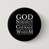 Serenity Prayer Na Aa Sober Recovery  缶バッジ (正面)