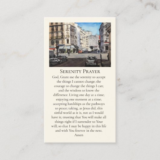 Serenity Prayer of Paris Red Violet Yellow Blue 名刺 (正面)