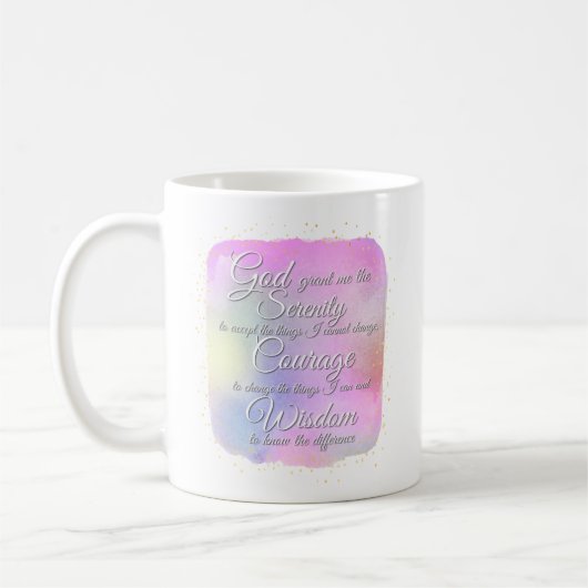 Serenity Prayer Pink and Gold Coffee Mug コーヒーマグカップ (左)