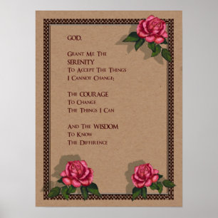 Serenity Prayer: Pink Roses: Original Art ポスター