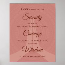 Serenity Prayer Print - Warm Rose Pink