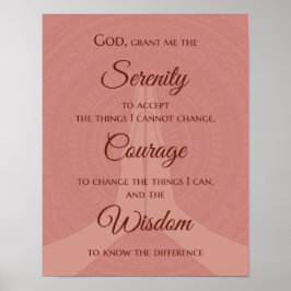 Serenity Prayer Print - Warm Rose Pink ポスター