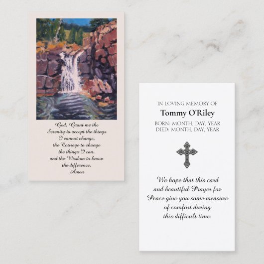 Serenity Prayer Purple Green Orange Blue 名刺 (正面/裏面)