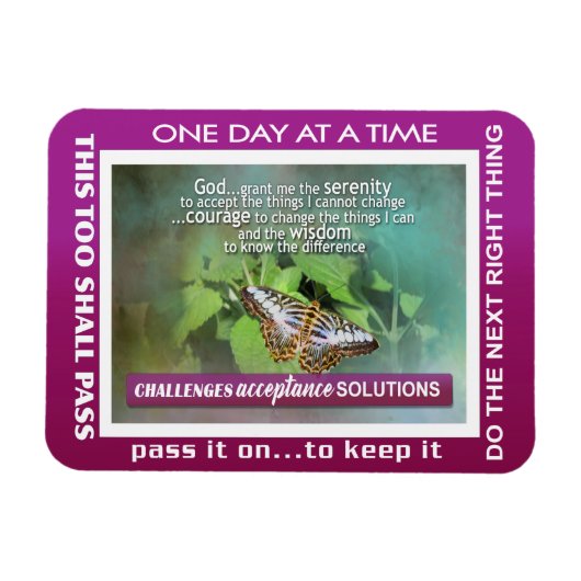 serenity prayer slogans butterflies Magnet マグネット (横)