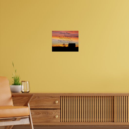 Serenity Prayer Sunset Silhouette Photographic ポスター (リビング2)