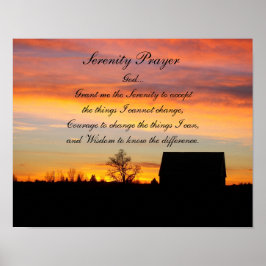 Serenity Prayer Sunset Silhouette Photographic ポスター