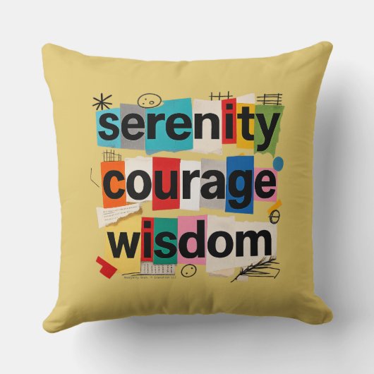 Serenity Prayer - Throw Pillow クッション (裏面)
