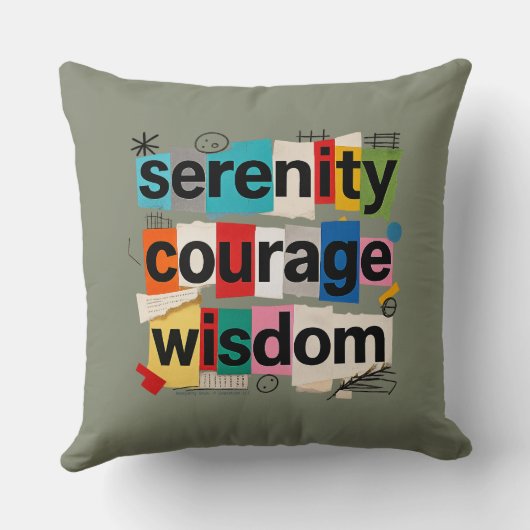 Serenity Prayer - Throw Pillow クッション (裏面)