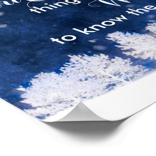 Serenity prayer white and blue nature art ポスター (角)