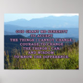 Serenity Prayer with Mountains ポスター (正面)