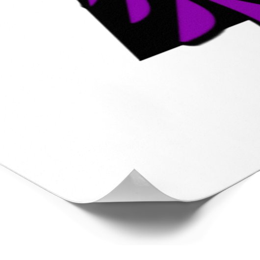 Serenity Quote Modern Black Purple Moon Trees ポスター (角)