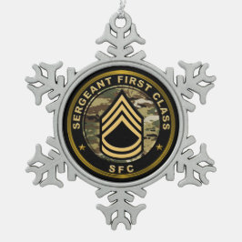 Sergeant First Class SFC  スノーフレークピューターオーナメント
