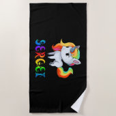 Sergei Unicorn ビーチタオル (正面)