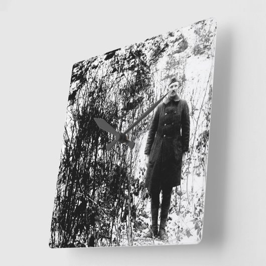 Sergt。 Alvin C.ヨークのInfantry_Warの328thイメージ スクエア壁時計 (傾斜)