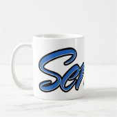 Serhat Vorname Name blue Tasse Kaffeetasse コーヒーマグカップ (左)