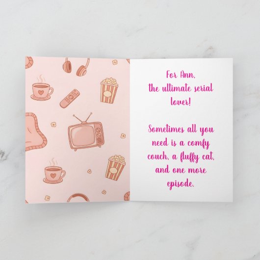 Serial Lover Cute Card – Cozy Night with Cat カード (内部)