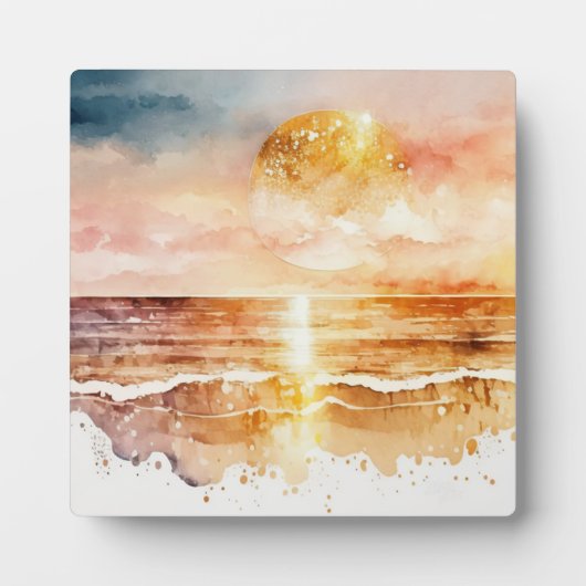 Serie di design spiaggia acquerello 1 フォトプラーク (正面)