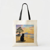 series_1_4|Peaceful Black Cat and Mount Fuji トートバッグ (正面)