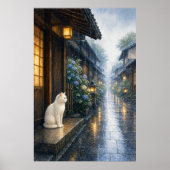 series_2_5|Rain Shelter White Cat Kyoto Art ポスター (正面)