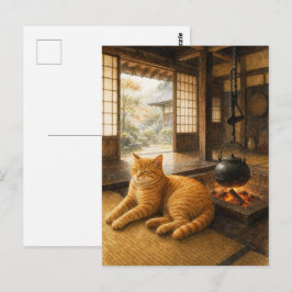 series_3_3|Cozy Irori Hearth Tabby Cat Japan Art ポストカード