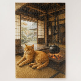 series_3_3|Cozy Irori Hearth Tabby Cat JP Art ジグソーパズル