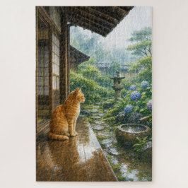 series_3_4|Rainy Farmhouse Tabby Cat Japanese Art ジグソーパズル