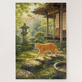series_3_5|Kyoto Garden Tabby Cat Japanese Art ジグソーパズル