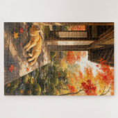 series_3_6|Autumn Veranda Sleeping Tabby Cat Art ジグソーパズル (横)