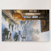 series_3_7|Winter Snow Veranda Tabby Cat Art ジグソーパズル (横)
