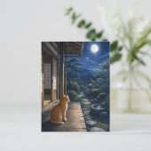 series_3_9|Moonlight Veranda Tabby Cat Japan Art ポストカード (スタンド正面)