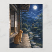 series_3_9|Moonlight Veranda Tabby Cat Japan Art ポストカード (正面)