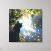 series_4_10｜Garden Puddle Reflection Cat Square キャンバスプリント (正面)
