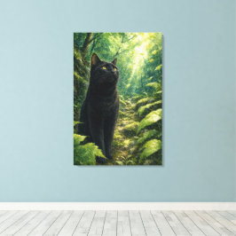 series_4_2｜Summer Forest Black Cat Japanese Art キャンバスプリント