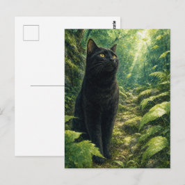 series_4_2｜Summer Forest Black Cat Japanese Art ポストカード