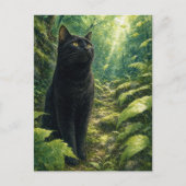 series_4_2|Summer Forest Black Cat Japanese Art ポストカード (正面)