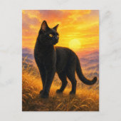 series_4_3|Sunset Hills Black Cat Japanese Art ポストカード (正面)