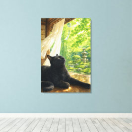 series_4_5｜Summer Breeze Black Cat Japanese Art キャンバスプリント