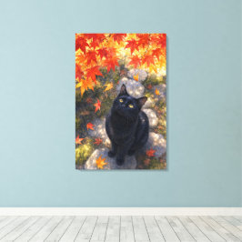series_4_6｜Autumn Maple Black Cat Japanese Art キャンバスプリント