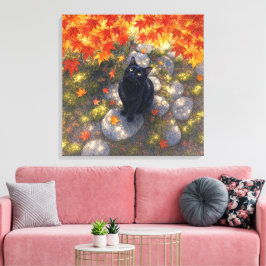series_4_6｜Autumn Maple Cat Square Japanese Art キャンバスプリント