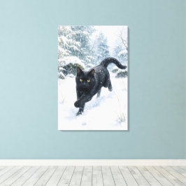 series_4_7｜First Snow Black Cat Japanese Art キャンバスプリント