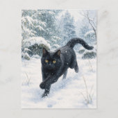 series_4_7|First Snow Forest Black Cat JP Art ポストカード (正面)