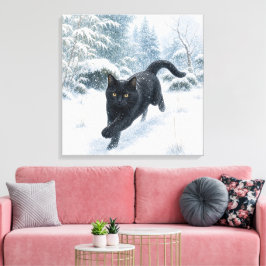 series_4_7｜Winter Snow Cat Square Japanese Art キャンバスプリント
