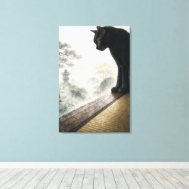 series_4_9｜Misty Morning Black Cat Japanese Art キャンバスプリント