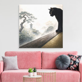 series_4_9｜Misty Morning Cat Square Japanese Art キャンバスプリント