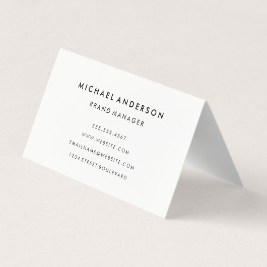 Serifフォント付きストライプミニマルな黒い 名刺 (裏面)